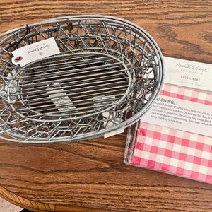 6 Hearth & Hand Metal Wire Food Baskets with Liners